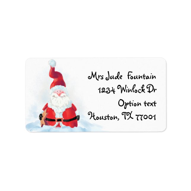Santa Claus Malerei Rücksendeadresse Mailing Label Adressaufkleber (Vorne)