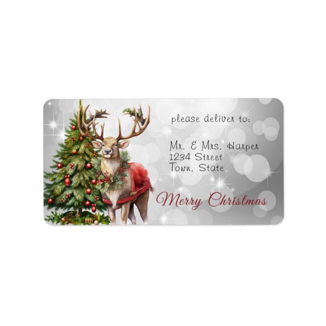 Santa Claus Merry Christmas Adressaufkleber (Vorne)