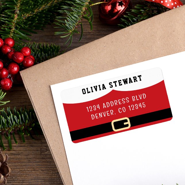 Santa Claus Merry Christmas Adressaufkleber (Santa Claus Merry Christmas Label
)