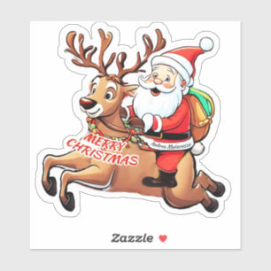 Santa Claus Merry Christmas Aufkleber