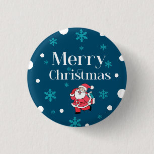 Santa Claus Merry Christmas Button
