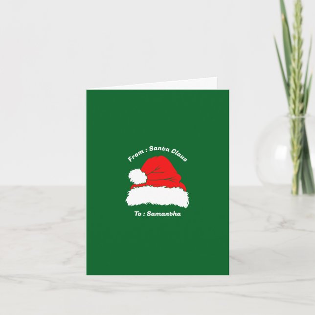 Santa Claus Merry Christmas Custom Karte (Vorderseite)