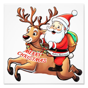 Santa Claus Merry Christmas Fotodruck