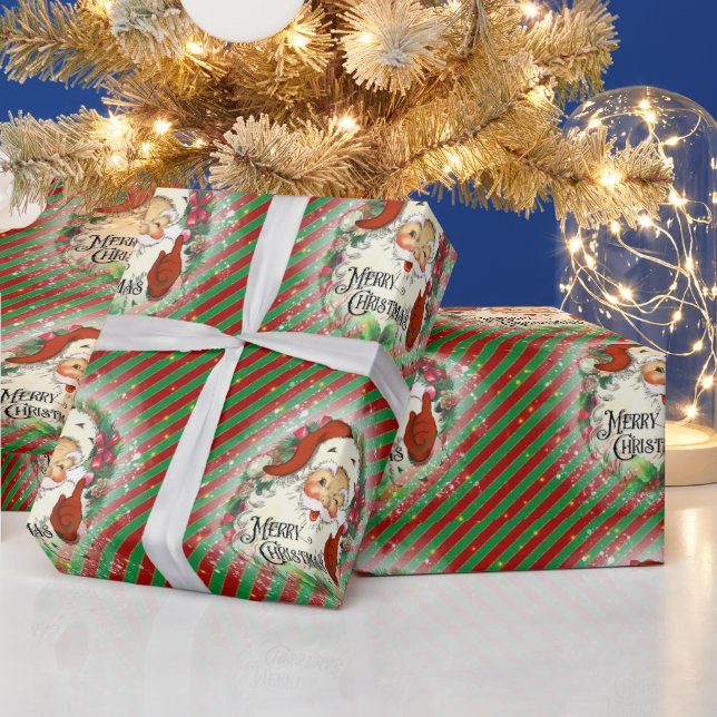 Santa Claus Merry Christmas Geschenkpapier (Feiertage)
