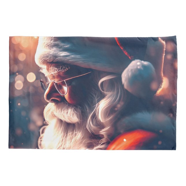 Santa Claus Merry Christmas Kissenbezug (Rückseite)