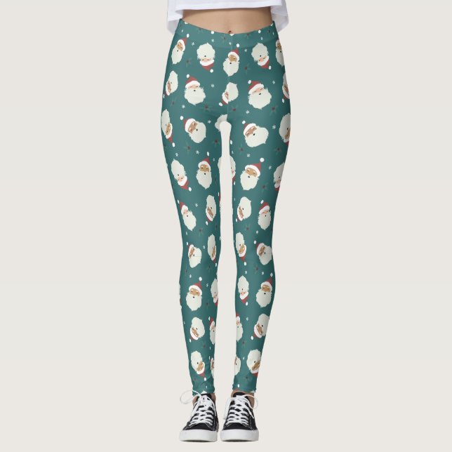 Santa Claus Merry Christmas Leggings (Vorderseite)