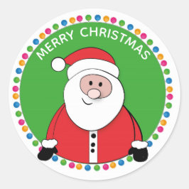 Santa Claus Merry Christmas Niedlich Runder Aufkleber