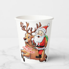 Santa Claus Merry Christmas Pappbecher