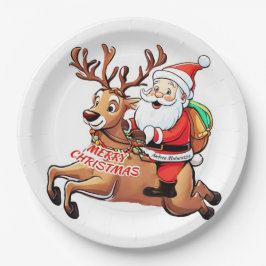 Santa Claus Merry Christmas Pappteller