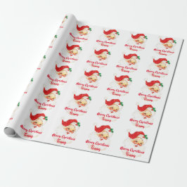 Santa Claus Merry Christmas Personalisiert Geschenkpapier