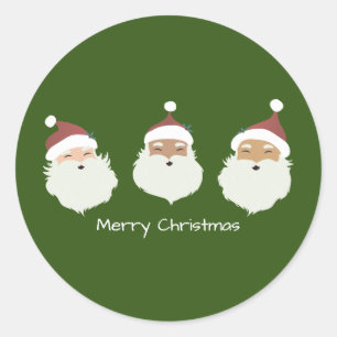 Santa Claus Merry Christmas Runder Aufkleber