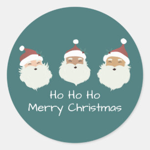 Santa Claus Merry Christmas Runder Aufkleber