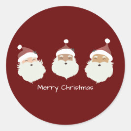 Santa Claus Merry Christmas Runder Aufkleber