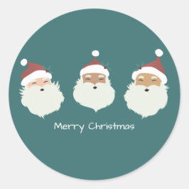 Santa Claus Merry Christmas Runder Aufkleber
