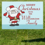 Santa Claus Merry Christmas Schild<br><div class="desc">Vergnügen und feierliches Schild wünschen ein sehr frohes Weihnachtsfest! Unsere Standardanzeige ist Set für das größte Zeichen, aber Sie können aus jeder der drei Größen wählen.</div>