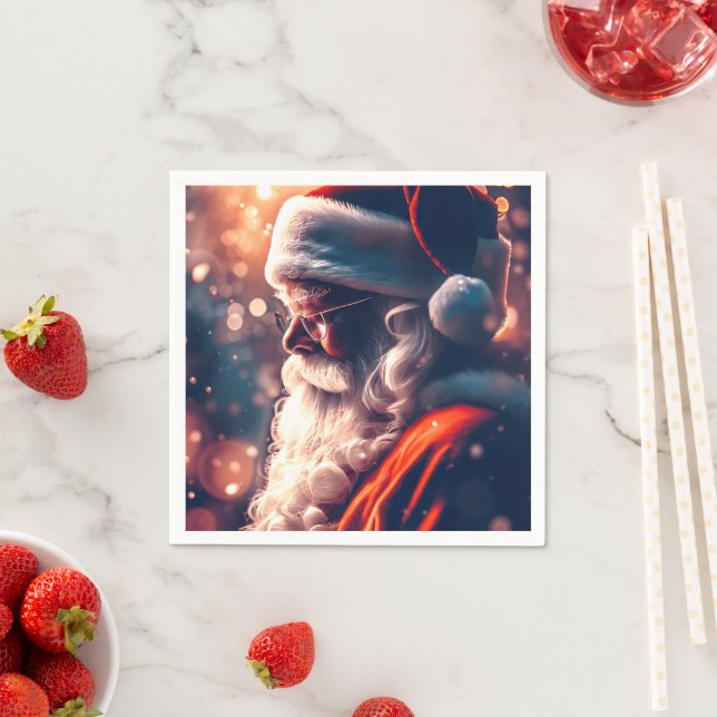 Santa Claus Merry Christmas Serviette (Beispiel)