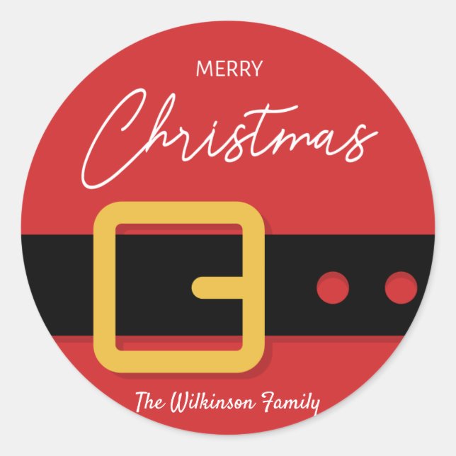 Santa Claus Merry Christmas Sticker - individuell  (Vorderseite)