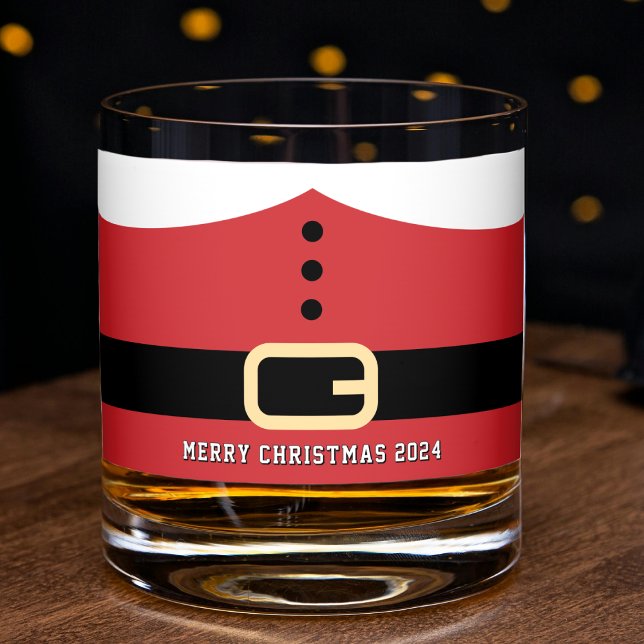 Santa Claus Merry Christmas Whiskyglas (Santa Claus Merry Christmas Whiskey Glass
)