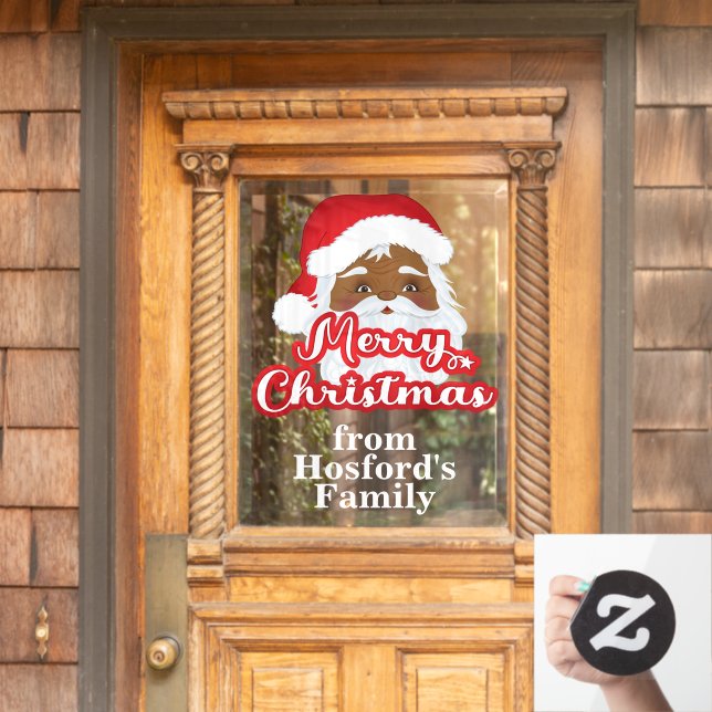 Santa Claus Merry Weihnachtsfenster Klammern Fensteraufkleber (Haustür)