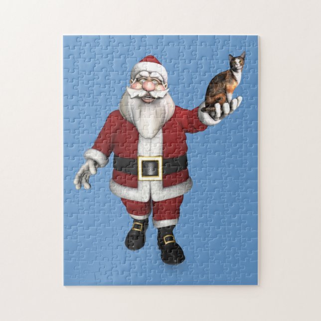 Santa Claus mit Calico Cat (Vertikal)
