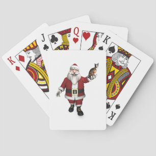 Santa Claus mit Calico Cat Spielkarten