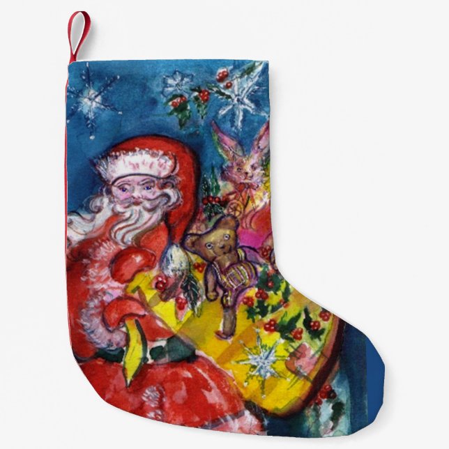SANTA CLAUS MIT CHRISTMAS GIFT SACK KLEINER WEIHNACHTSSTRUMPF (Vorderseite)