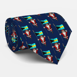 Santa Claus mit der Flagge der Bahamas Krawatte