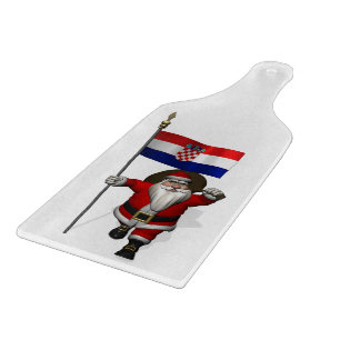 Santa Claus mit der Flagge Kroatiens Schneidebrett