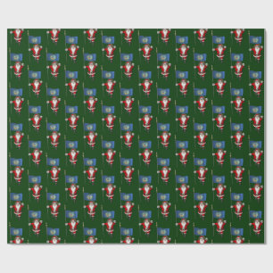 Santa Claus mit der Flagge Nebraskas Geschenkpapier