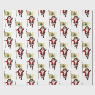 Santa Claus mit der Flagge New Jersey Geschenkpapier