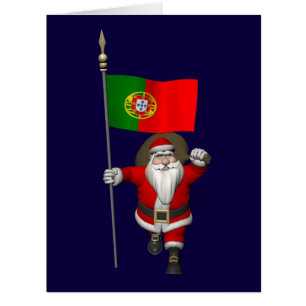 Santa Claus mit der Flagge Portugals