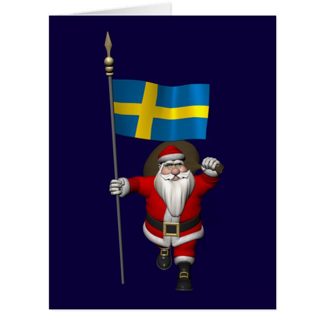 Santa Claus mit der Flagge Schwedens (Vorderseite)
