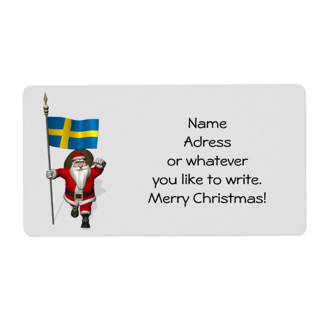 Santa Claus mit der Flagge Schwedens (Vorne)