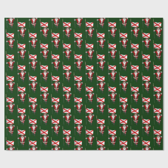 Santa Claus mit der Flagge von Alabama Geschenkpapier (Flach)