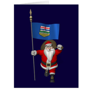 Santa Claus mit der Flagge von Alberta