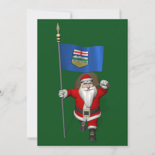 Santa Claus mit der Flagge von Alberta CDN Feiertagskarte