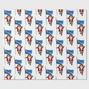Santa Claus mit der Flagge von Las Vegas Geschenkpapier