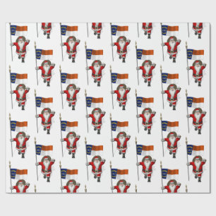 Santa Claus mit der Flagge von North Carolina Geschenkpapier