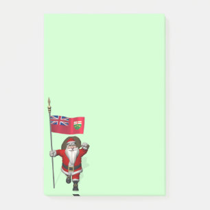 Santa Claus mit der Flagge von Ontario CDN Post-it Klebezettel