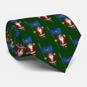 Santa Claus mit der Flagge von Pennsylvania Krawatte