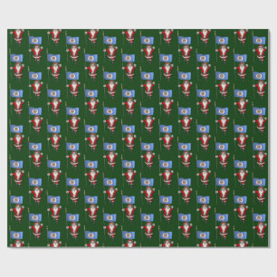 Santa Claus mit Fahne von Minnesota Geschenkpapier