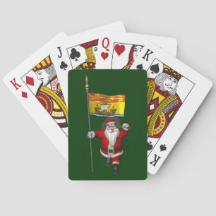 Santa Claus mit Fahne von New Brunswick CDN Spielkarten