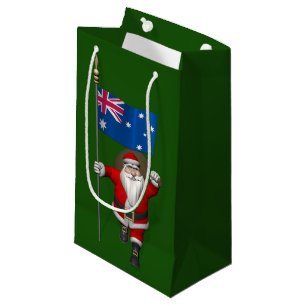 Santa Claus mit Flagge Australiens Kleine Geschenktüte