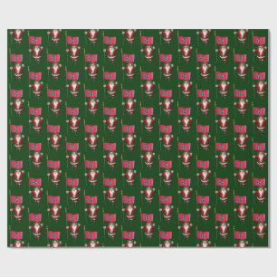 Santa Claus mit Flagge Geschenkpapier