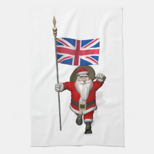Santa Claus mit Gewerkschaft-Flagge des Vereinigte Handtuch