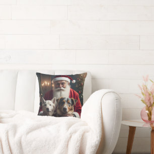 Santa Claus mit Hunden wirbelkeuchen Kissen