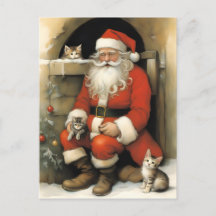 Santa Claus mit Kittens