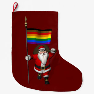Santa Claus mit Philadelphia-Stolperflagge Großer Weihnachtsstrumpf
