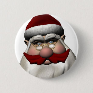 Santa Claus mit Red Mustache Button