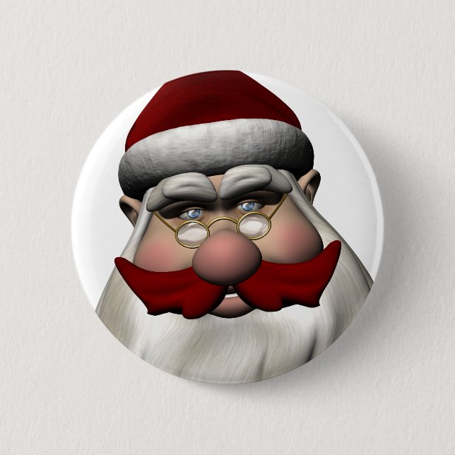 Santa Claus mit Red Mustache Button (Vorderseite)